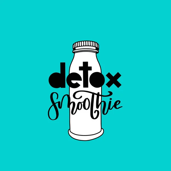 디톡스 음료. 벡터 detox 스무디 병. 신선 한 유기농 스무디. — 스톡 벡터