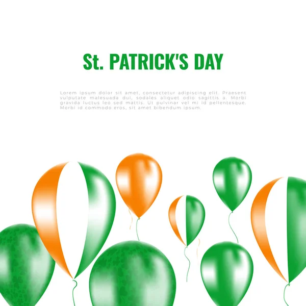 St. Patricks jour fond whith ballons d'hélium — Image vectorielle