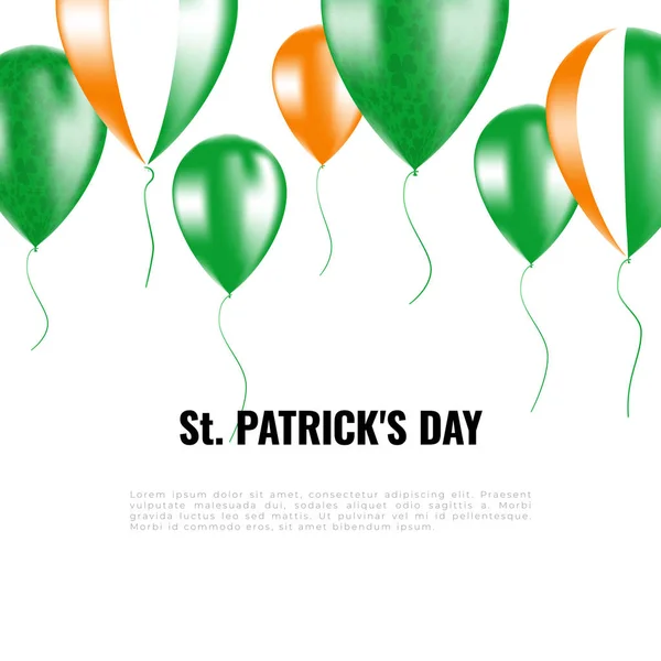 St. Patricks jour fond whith ballons d'hélium — Image vectorielle