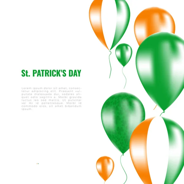 St. Patricks day background whith helium balloons — Stock Vector