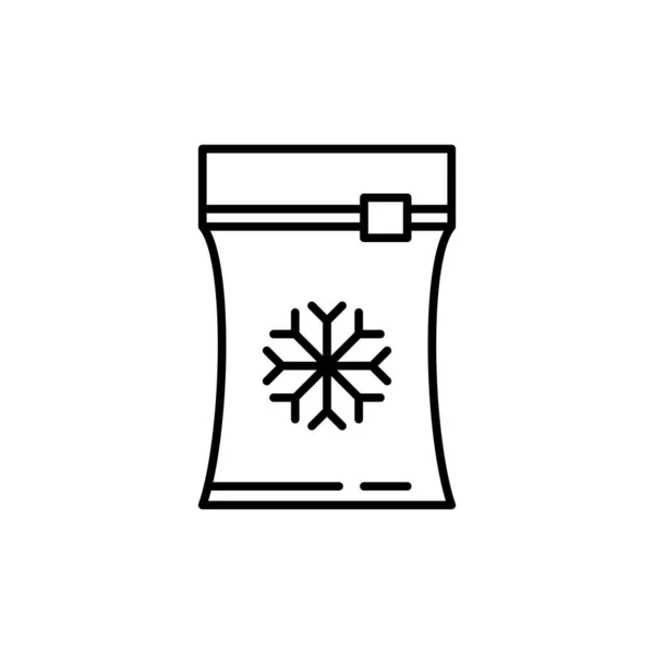 Vector frozen food bag icon outline illustration — Stock vektor