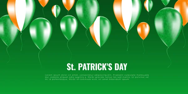 St. Patricks jour fond whith ballons d'hélium — Image vectorielle