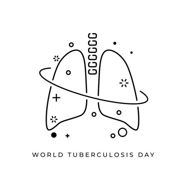 Vektorové ilustrace plic pro Světový den tuberkulózy. — Stockový vektor