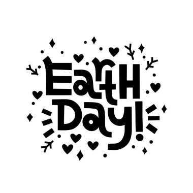 Dünya günü el yazısı, yazı posteri. Eko kavramı.