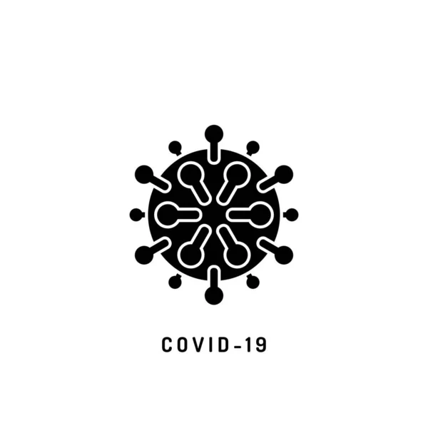 Icône minimaliste Éclosion de nouveau coronavirus pandémique covid-19 2019-nCoV — Image vectorielle