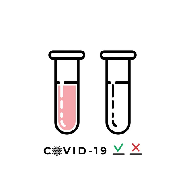 Тест Новий спалах коронавірусу ковідо 2019-nCoV Нарис — стоковий вектор