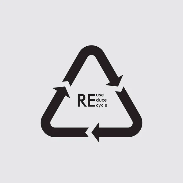 Logo de recyclage des ordures vectorielles. Réutilisation réduire le recyclage. — Image vectorielle