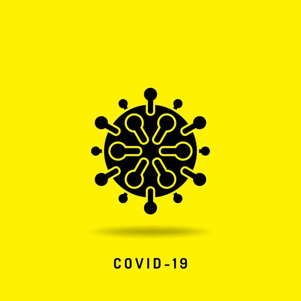 Icône minimaliste Éclosion de nouveau coronavirus pandémique covid-19 2019-nCoV — Image vectorielle
