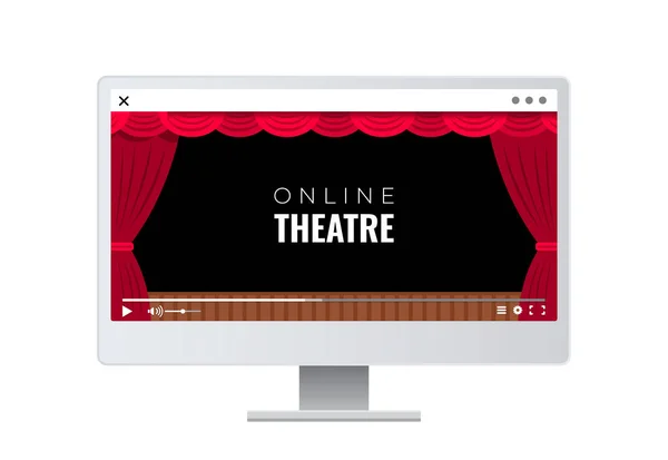 设有监控器的窗口，可在网上播放剧场表演的录像 — 图库矢量图片
