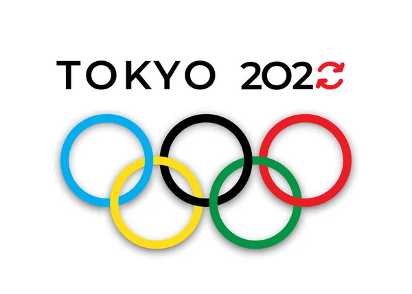 Symbole des Jeux Olympiques de Tokyo 2020, le report des Jeux Olympiques — Image vectorielle