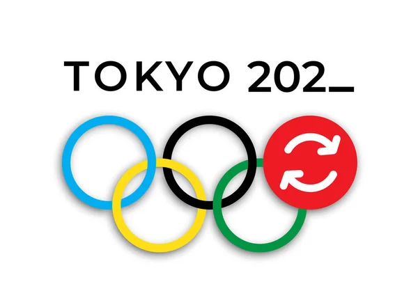 Symbole des Jeux Olympiques de Tokyo 2020, le report des Jeux Olympiques — Image vectorielle