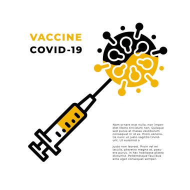 Virüs covid-19 koruma vektörü web pankartı, web sitesi aşı şablonu