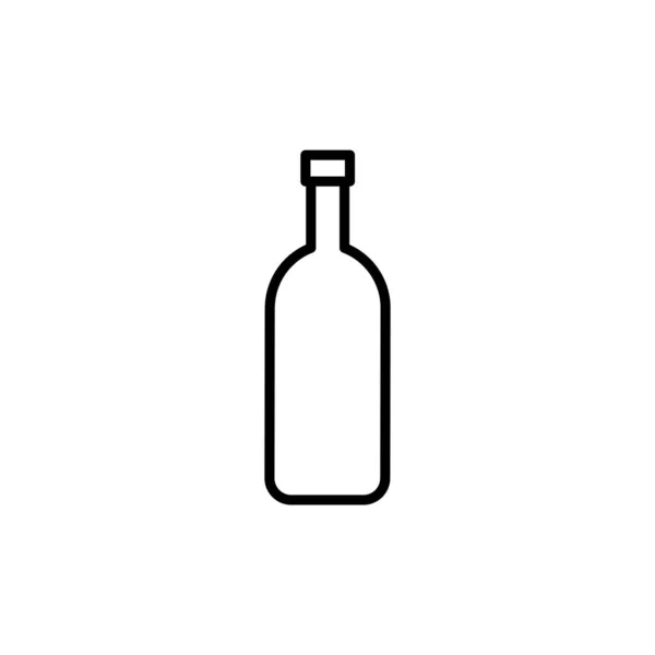 Glasweinflasche Umriss Symbol Vektor Illustration — Stockvektor