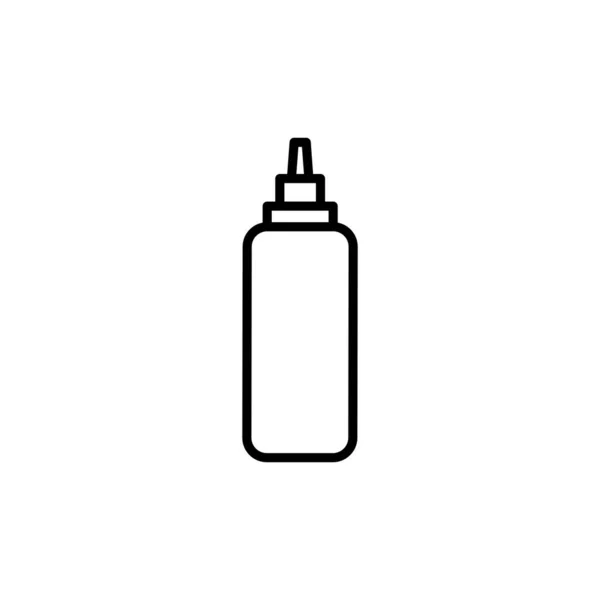 Icono de contorno de botella de salsa vectorial. Botella de ketchup y mostaza . — Vector de stock