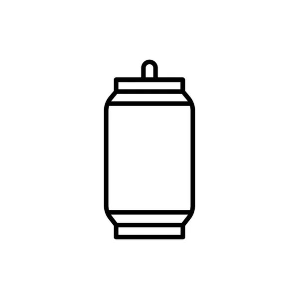 Vector de aluminio puede outine icono. Soda o lata de metal de cerveza . — Vector de stock