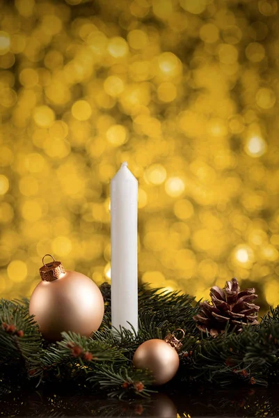 Boże Narodzenie czy nowy rok ozdoba karty z Boże Narodzenie drzewo gałęzie, b — Zdjęcie stockowe