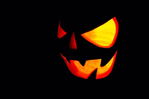Korkunç bir görünüm ve bir sm ile çok korkunç bir Cadılar Bayramı Balkabağı — Stok fotoğraf