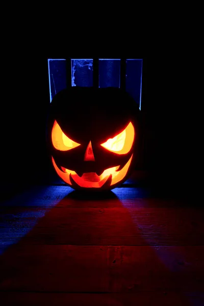 Concetto Halloween. Vacanza sfondo zucca mistica, jack lan — Foto Stock