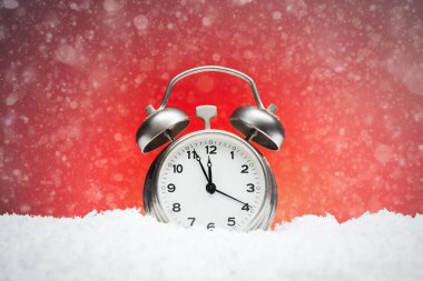 Noel kompozisyon. Yeni yıl saat Alarm cl için tebrik kartı