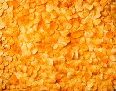 Cips altın sağlıksız yiyecek p gevrek patates arka plan doku