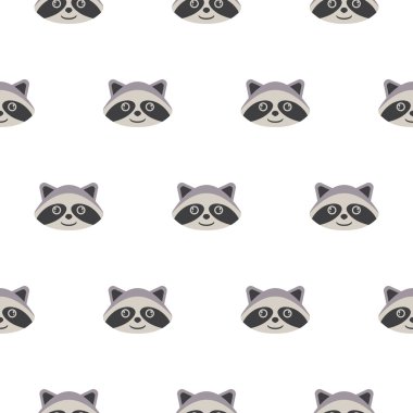 Rakun baş çizgi film kesintisiz vektör desen.