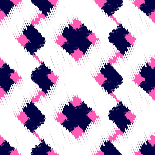 Ikat garabatos hisopos vector patrón sin costura . — Archivo Imágenes Vectoriales