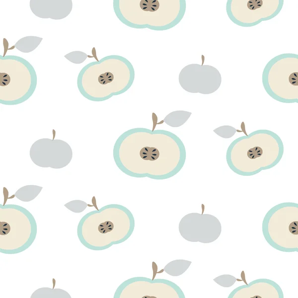 Simple apple fruit repeating pattern. — Stock Vector