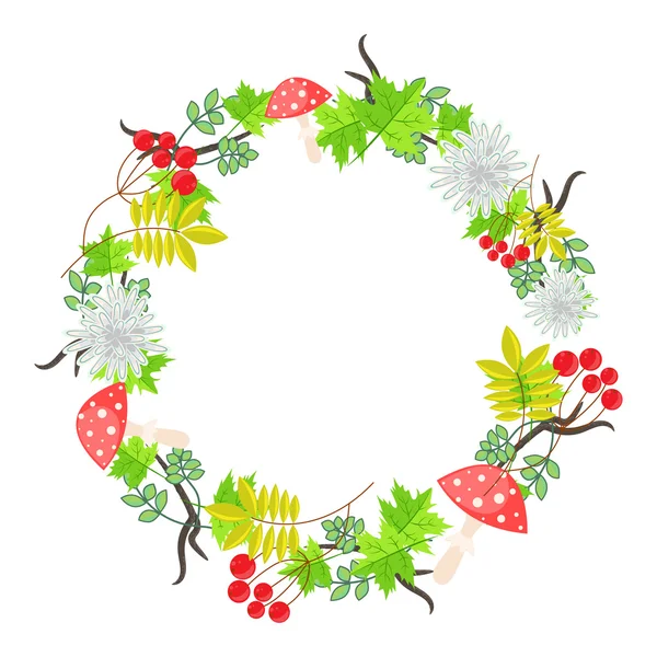 Spring floral bouquet wreath vector. — Stock Vector