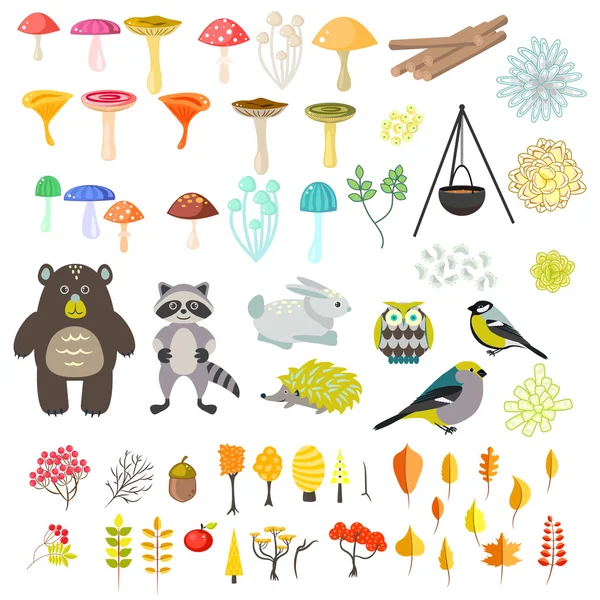 Tiere und Natur Vektor Cliparts Objekte. — Stockvektor