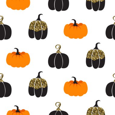 Cadılar Bayramı Balkabağı vektör seamless modeli.