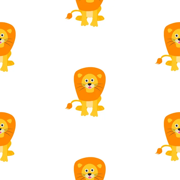 Cute lion seamless vector pattern. — ストックベクタ