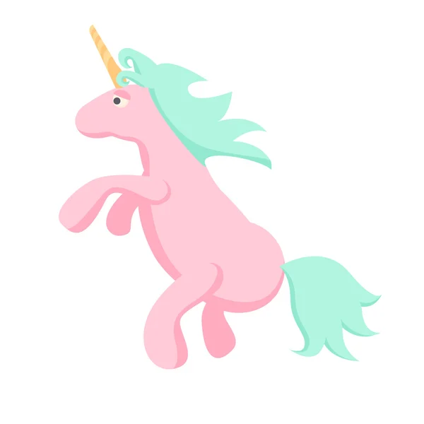 Pink unicorn vektor terisolasi ilustrasi . - Stok Vektor