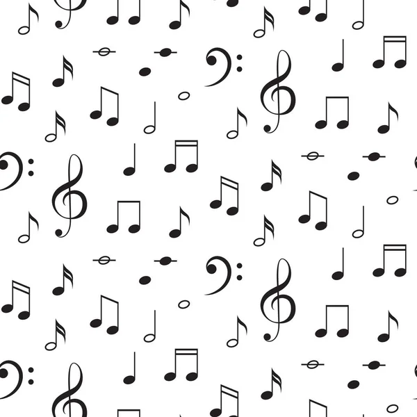 Notes musicales motif vectoriel sans couture . — Image vectorielle