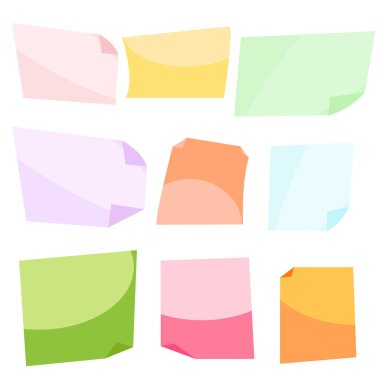 Yapışkan notlar. İleti örneği küçük vektör.