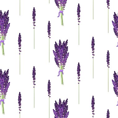 Lavanta seamless modeli. Provence Menekşe buketi bush.