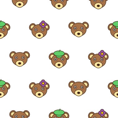 Sevimli ayı bir kap sorunsuz bebek modeli ile.