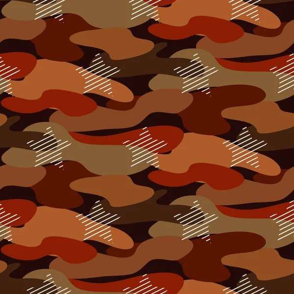 Kaki Rosse camouflage naadloze vector patroon. — Stockvector