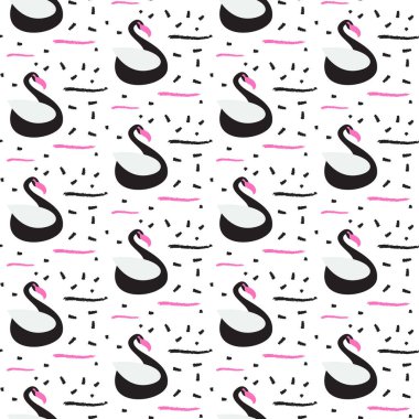 Siyah Kuğu Gölü kesintisiz beyaz desen.