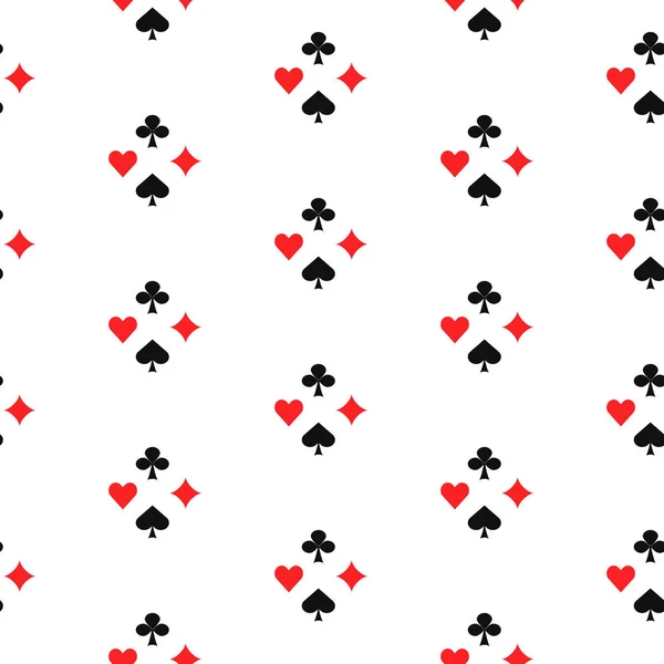Juego de cartas palos patrón sin costuras . — Vector de stock