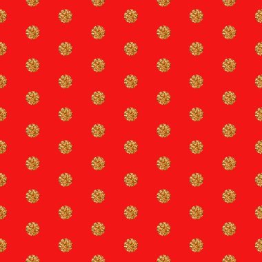 Altın folyo pırıltılı glitter polkadot seamless modeli.