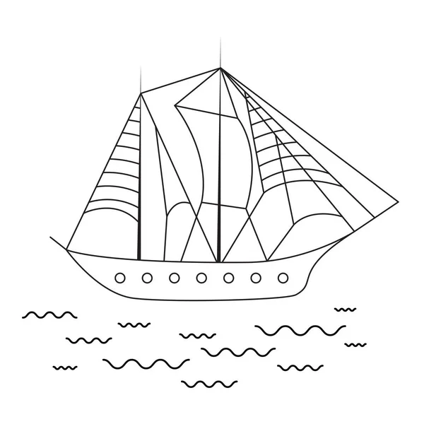 Ilustração do vetor do navio à vela . — Vetor de Stock