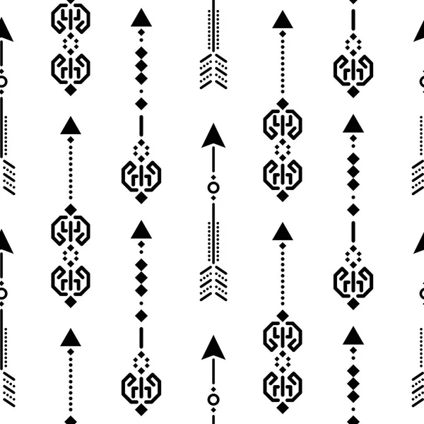 아즈텍 민족 화살표 장식 원활한 벡터 패턴. — 스톡 벡터