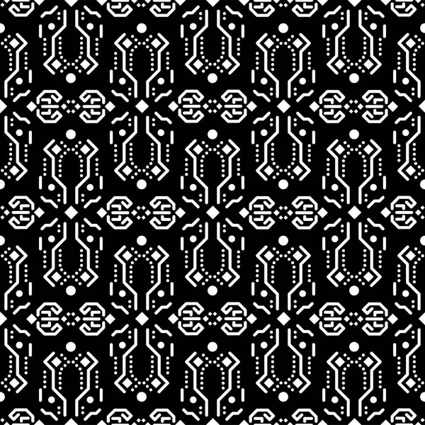 Tribu abstracta ornamento oscuro patrón vectorial sin costuras . — Archivo Imágenes Vectoriales