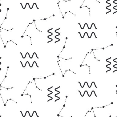 Kova takımyıldızı sorunsuz vektör desen.