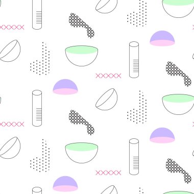 Memphis tarzı 80'ler sorunsuz vektör desen.