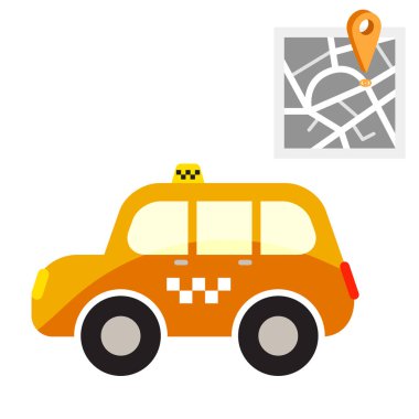 Taksi harita noktası vektör çizim ile.