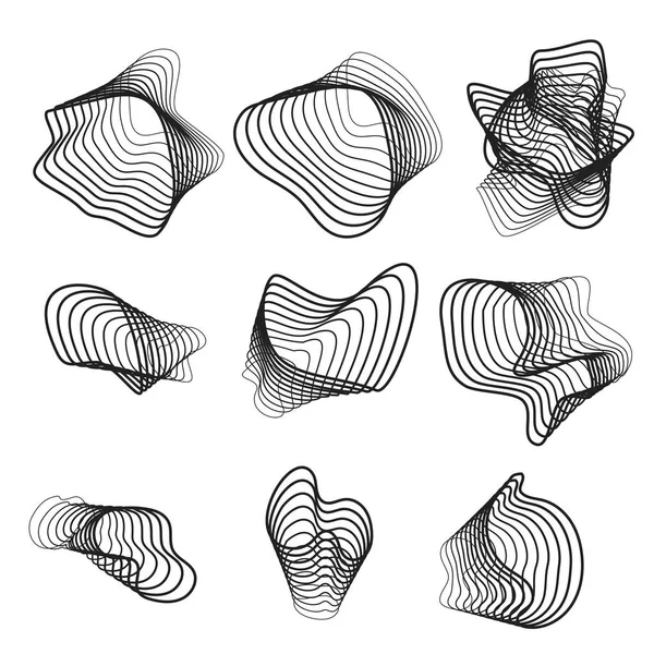 Linhas espirais abstratas ícones vetoriais . —  Vetores de Stock