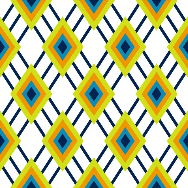 Losange géométrique vert et bleu motif sans couture . — Image vectorielle