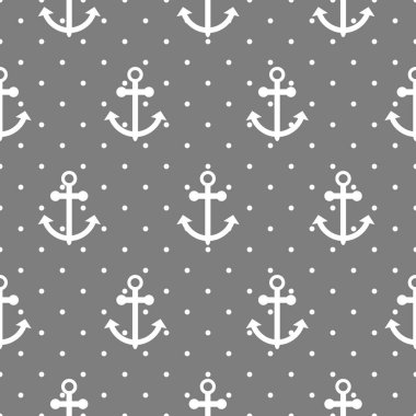 Deniz çapa ile sorunsuz vektör desen.