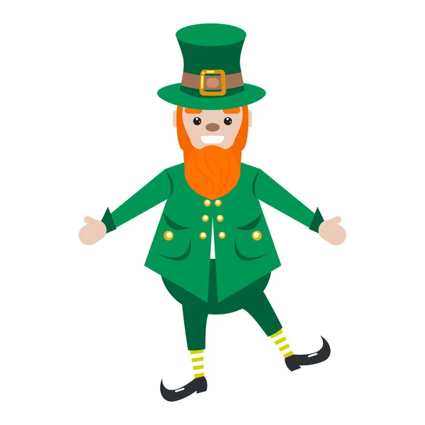 Irish St. Patrick leprechaun personagem vetor ilustração . —  Vetores de Stock
